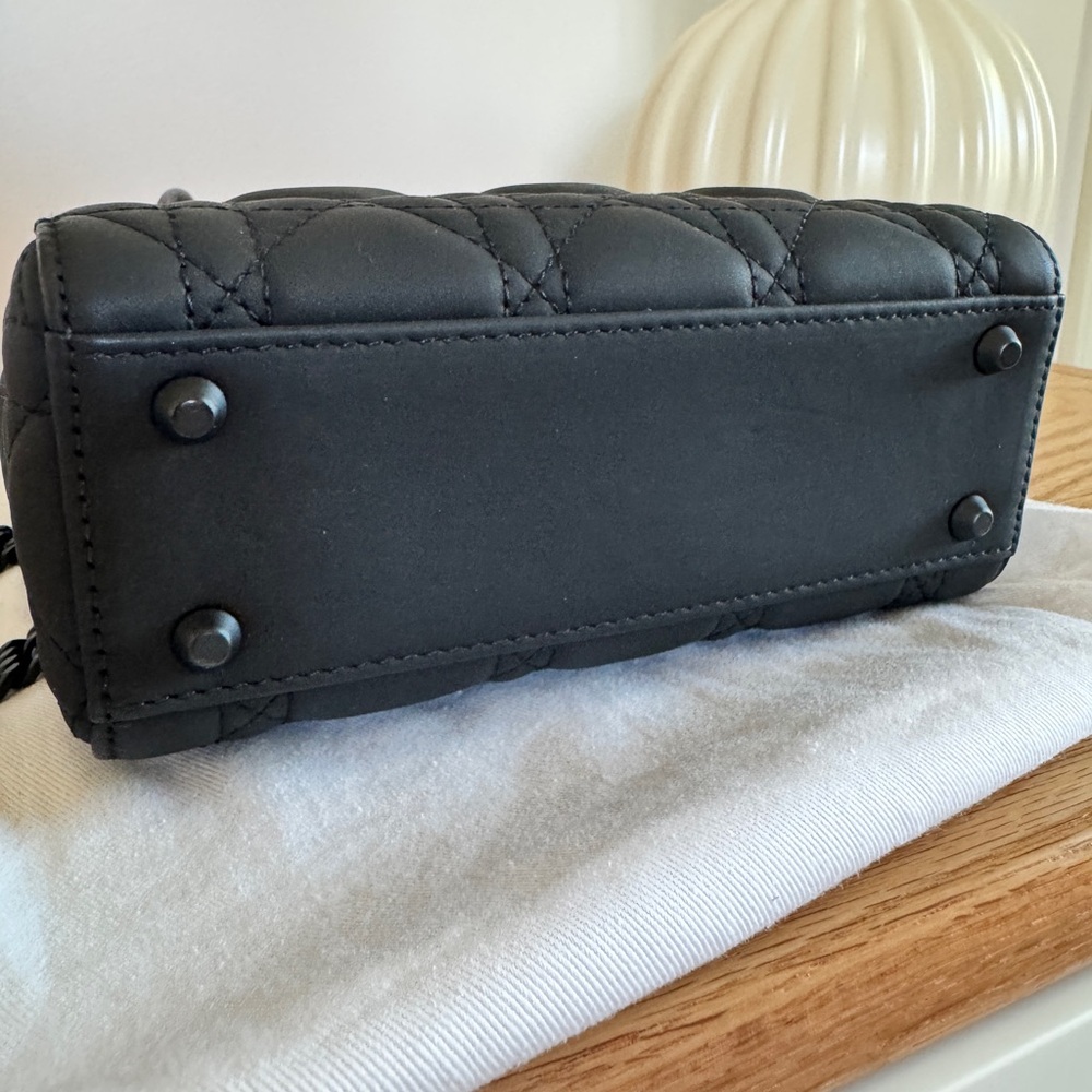 Dior Matte Black Quilted Lady Dior Bag with Chain Strap - Picture 3 of 10